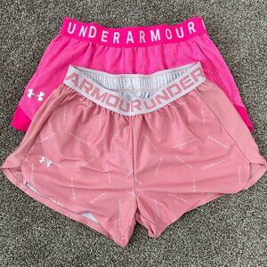 Under Armour Athletic Running Shorts Bundle (2 Pairs) Pink & Blush